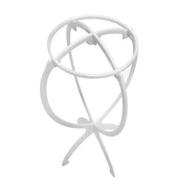 Imagem de Suporte De Peruca Ajustável Dobrável De Plástico Branco - Lynx Produçõ