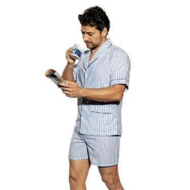 Imagem de Pijama Curto Presidente PC920 Masculino - Lenços Presidente, M, Listra
