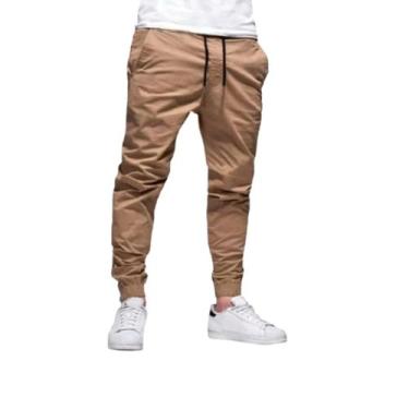 Imagem de Calça Masculina Jogger Sarja  Jeans Camuflada  Com Punho Elástico Elás