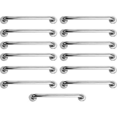 Imagem de Barra Alça Apoio 50cm Aço Inox Kit 13 Uni Pcd Acessibilidade Cadeirant