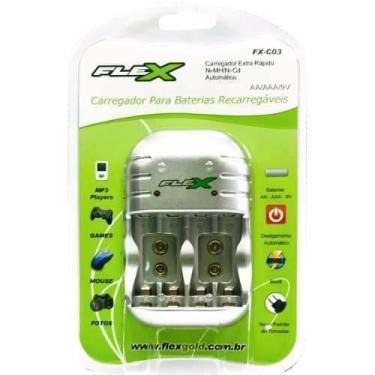 Imagem de Carregador de Pilhas FLEX GOLD Bivolt AA AAA 9V