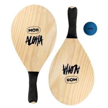 Imagem de Raquetes De Frescobol + Bolinha Mor Aloha Diversão Garantida