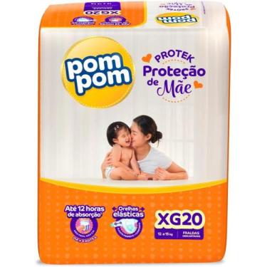 Imagem de Fralda descartavel pompom derma protek jumbo xg c/20 unid - Ontex, XG,