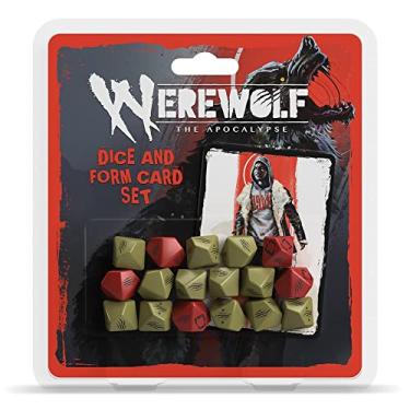 Imagem de Werewolf: The Apocalypse 5ª Edição Conjunto de Dados e Cartas de RPG - Acessório RPG, contém 17 dados e 5 cartas