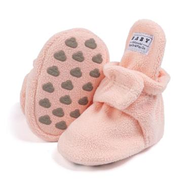 Imagem de Babelvit Botas de lã macia para bebês recém-nascidos, meninos, meninas, meias antiderrapantes para bebês primeiros andadores de inverno, 002a Rosa, 12-18 Months Toddler