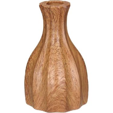 Imagem de CASTIÇAL DECORATIVO PORTA VELA SUPORTE HOME&CO CERÂMICA 14x9x9cm ESTILO MADEIRA