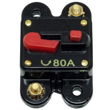 Imagem de Disjuntor Automotivo 80A Proteção Som Bateria Fusível Resetável Liga D