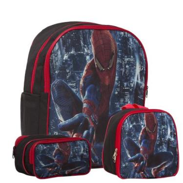 Imagem de Mochila Infantil Masculina Com Lancheira Homem Aranha Costas - TOYS 2U
