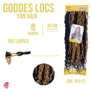 Imagem de Cabelo Sintetico Goddess Locs - Dread Com Cachos - Facil Aplicação P/C