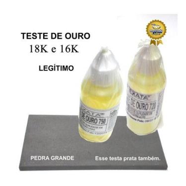 Imagem de Kit Verifica Ouro - Pedra Grande + Ácido 18k E 16k Com 30 Ml - EXATA