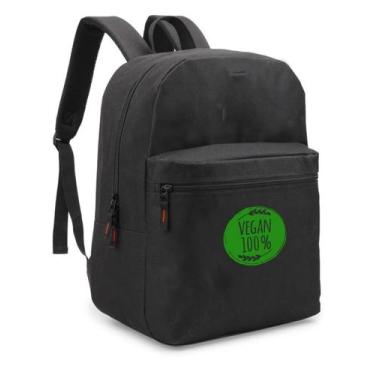Imagem de Mochila Escolar Vegan 100% Vegano Bolsa Material - SEMPRENALUTA, Preto
