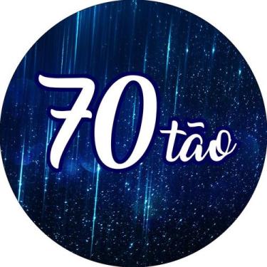 Imagem de Painel De Festa Redondo 1,50x1,50 - 70 Anos 70TÃO Azul 300 - Via Cores