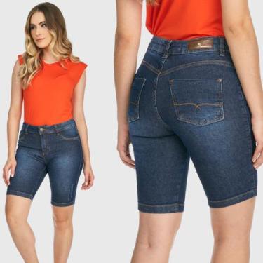 Imagem de Bermuda Jeans HNO Jeans Ciclista Hot Pants Com Elastano Azul, 46