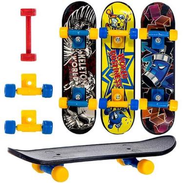 Imagem de Brinquedo de Dedo 10cm Kit 3 Mini Skate Radical Art Brink, Skate de De