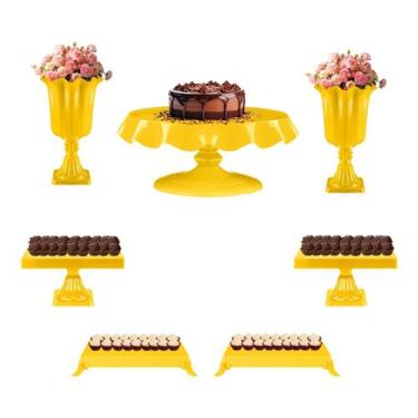 Imagem de Kit Festa 7 Peças - Mesa De Aniversário Completa - Boleira e Bandejas 