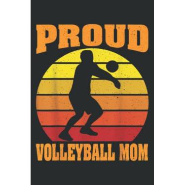 Imagem de Proud Volleyball Mom Vintage Retro Sunset Son Graphic: Daily Planner Notepads - To Do List with Priorities, Notes, Meals and Water Intake Tracker, 100 Pages