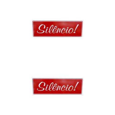 Imagem de KIT COMBO 2 Placa de Sinalização silencio 10x30 cm vermelha - ASELETRO
