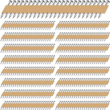 Imagem de Zonon 3000 Unhas de conector de metal de 3,5 cm pregos galvanizados para cabide de viga de 34 graus, pregos agrupados com fita de papel de 34 graus, pregos de haste lisa de cabeça redonda completa para conector de metal (0,131 polegadas)