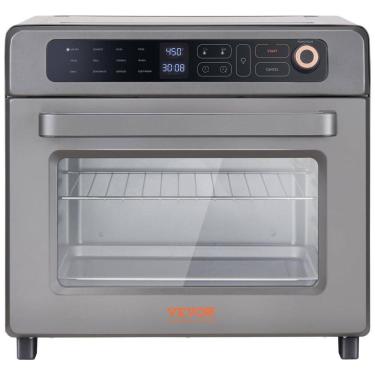 Imagem de Forno Elétrico de Aço Inoxidável com 12 Modos de Cozimento, Capacidade de 25L, Desligamento Automático e Controle Digital, 110V 1700W, VEVOR, Prata
