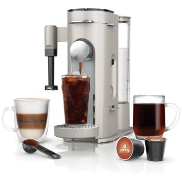 Imagem de Máquina de Café Gelado com Espumador de Leite Embutido, Compatível com Cápsulas K-Cup, 110V 1550W, Ninja PB051ST, Cinza Pedra