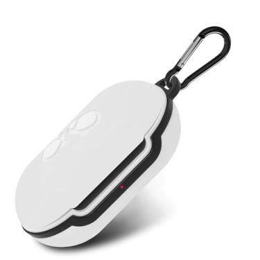 Imagem de Geekria Capa de silicone para Samsung Galaxy Buds+, Buds 2 fones de ouvido sem fio verdadeiros, proteção de fone de ouvido com chaveiro (branco)