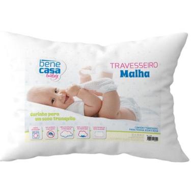 Imagem de Travesseiro de Malha Baby 100% Algodão 40x30cm - Bene Casa, Branco