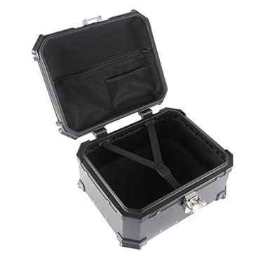Imagem de Mala de viagem para motocicleta, 32 L, universal, alumínio, parte traseira, para capacete, caixa de armazenamento, porta-malas, caixa de ferramentas, à prova d'água, acessórios de motor, capa superior