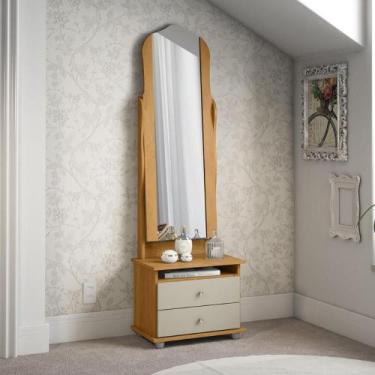 Imagem de Toucador com 2 Gavetas Espelho Delta Cinamomo Off White - CasaH