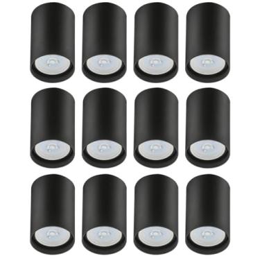 Imagem de Kit 12 Spots de Sobrepor para Teto 8x12,5cm Preto Bivolt Luminária PAR20 Zoom