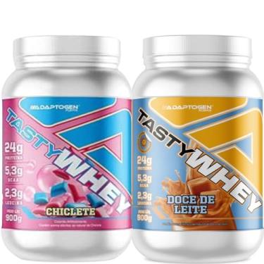 Imagem de Tasty Whey 3W Sabor Chiclete 900g + Tasty Whey 3W Sabor Doce de Leite 900g - Adaptogen Science