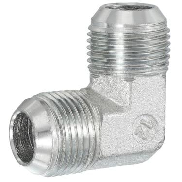 Imagem de PATIKIL Conectores de mamilo redutores hexagonais adaptador de tubo 1 1/40.6 cm macho 37° Flare JIC x 1 1/40.6 cm BSPT macho 90°, adaptador de bico redutor de encaixe de tubulação encaixe hidráulico