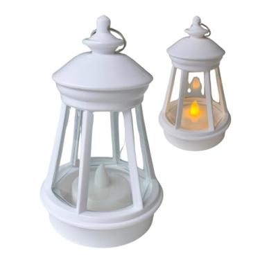 Imagem de 3 Luminária Vela LED Lamparina Decoração Luz Bateria (Branco)