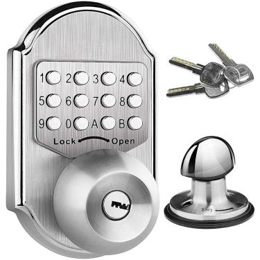 Imagem de Fechadura da porta de entrada sem chave Deadbolt Aço inoxidável 304 Keypad Combinação digital mecânica dupla segurança (código de passe ou chaves)