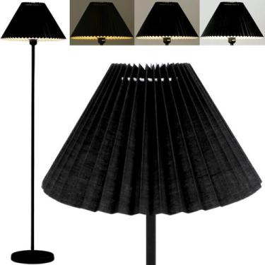 Imagem de Luminária Piso Chão Coluna 148cm Metal Cúpula Plissada Gimpo KJTD-720,