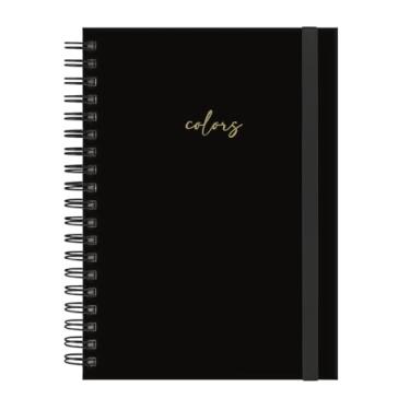 Imagem de Caderno Colegial Plus Solid Colors Preto Ouro 12 Matérias