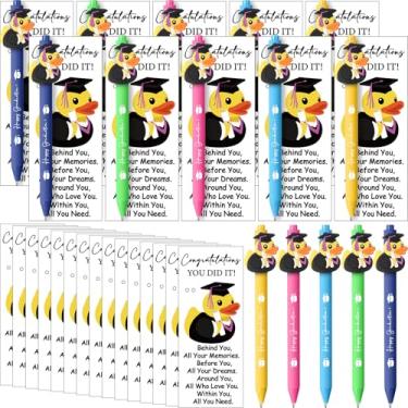 Imagem de Sinload 24 conjuntos de presentes de formatura para estudantes em massa de canetas de classe de 2025 incluem canetas esferográficas de pato de borracha para formatura, cartões comemorativos, bolsas e