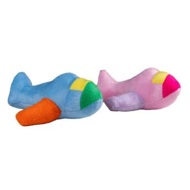Imagem de Kit 2 Brinquedos Para Cães - Pelúcias Avião Rosa E Azul