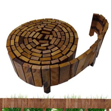 Imagem de Kit 5 Metros Cerca Divisor De Solo Canteiros Jardim Horta Madeira - Re