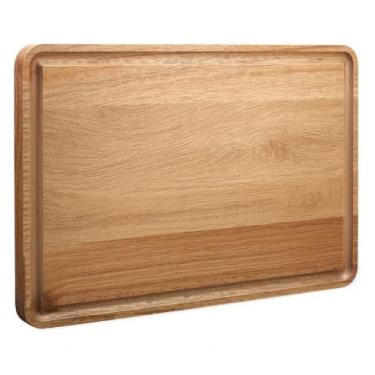 Imagem de Clarmonde Tábua reversível de corte de madeira de acácia e charcutaria com ranhura de suco - Tábua de cortar carne, frutas, legumes e queijo durável de 30 cm x 20 cm (1)