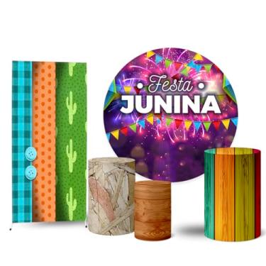 Imagem de Trio Capas Cilindro + Painel Redondo + Lateral Festa Junina (K2FJN0001)