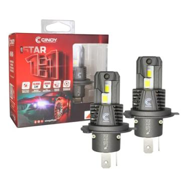 Imagem de Lâmpada LED Star Cinoy H4, 12V, 30W, 6000K, 3000 Lúmens, Plug & Play, Kit com 2