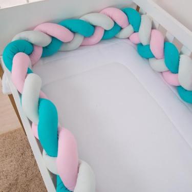 Imagem de Trança lateral protetora de mini berço de bebê 2,50m tricolor - Carinh