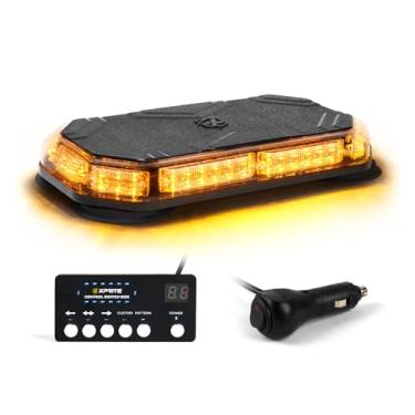 Imagem de Xprite Barra de luzes estroboscópicas de LED âmbar, montagem magnética, aviso de segurança de trânsito, luz piscante, para veículos de construção, arado de neve, caminhões de reboque, carros postais