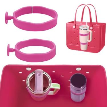 Imagem de YuCool Suporte de copo Bogg Bag para Stanley 850 g 1,134 g, suporte de copo de plástico ajustável compatível com todos os sacos Bogg - rosa