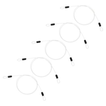 Imagem de PATIKIL Cabo de aço inoxidável revestido de vinil de 1/20.3 cm de diâmetro com laços, 5 peças de corda de fio flexível de 0,9 m (99 cm) Cadeado de corrente de segurança para iluminação de palco ao ar