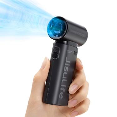 Imagem de JISULIFE Ventilador portátil de mão Life9, Turbo Power Air de alta velocidade [tempo máximo de resfriamento de 12H], vento de 5 marchas, recarregável de 3600 mAh, design de mini bolso, ventilador