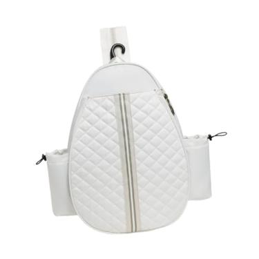Imagem de Colaxi Mochila acolchoada para raquete de tênis, mochila transversal, bolsa para raquete de badminton para mulheres e homens, raquetes de pickleball, Branco