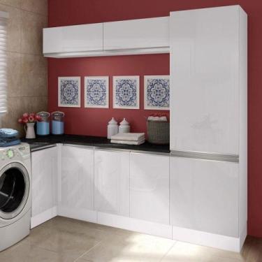 Imagem de Kit Área de Serviço Glamy Armário Balcão de Canto Madesa