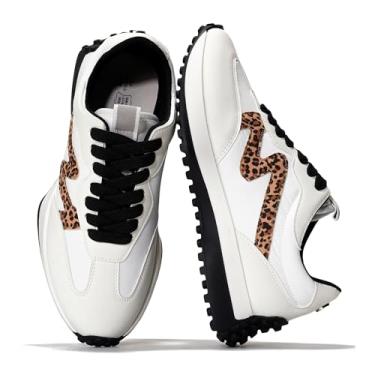 Imagem de Project Cloud Tênis moderno para mulheres – Espuma viscoelástica e antiderrapante confortável casual feminino tênis fashion – Tênis leve com cadarço (Lecco), Leopardo, 40