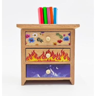 Imagem de Langjitianya ACOTAR Dresser Archeron Sisters' Dressers Inspired by A Court of Thorns and Roses Dresser ACOTAR Bookshelf Decor Feyre's Dressers with Miniature Books (1 peça)